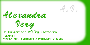 alexandra very business card